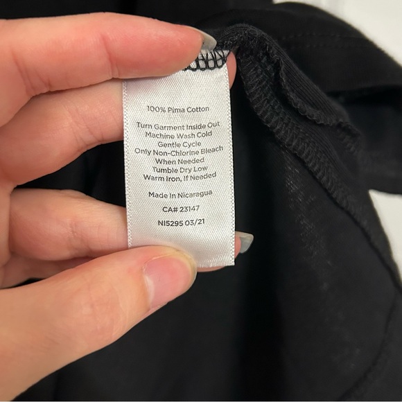 Talbots Tee Women’s Plus 1X Black Short Sleeve 100% Pima Cotton Top Basic - Picture 6 of 8